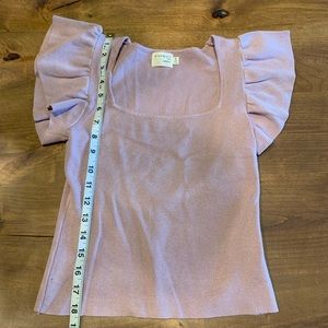 Light dusty pink frill sleeve top